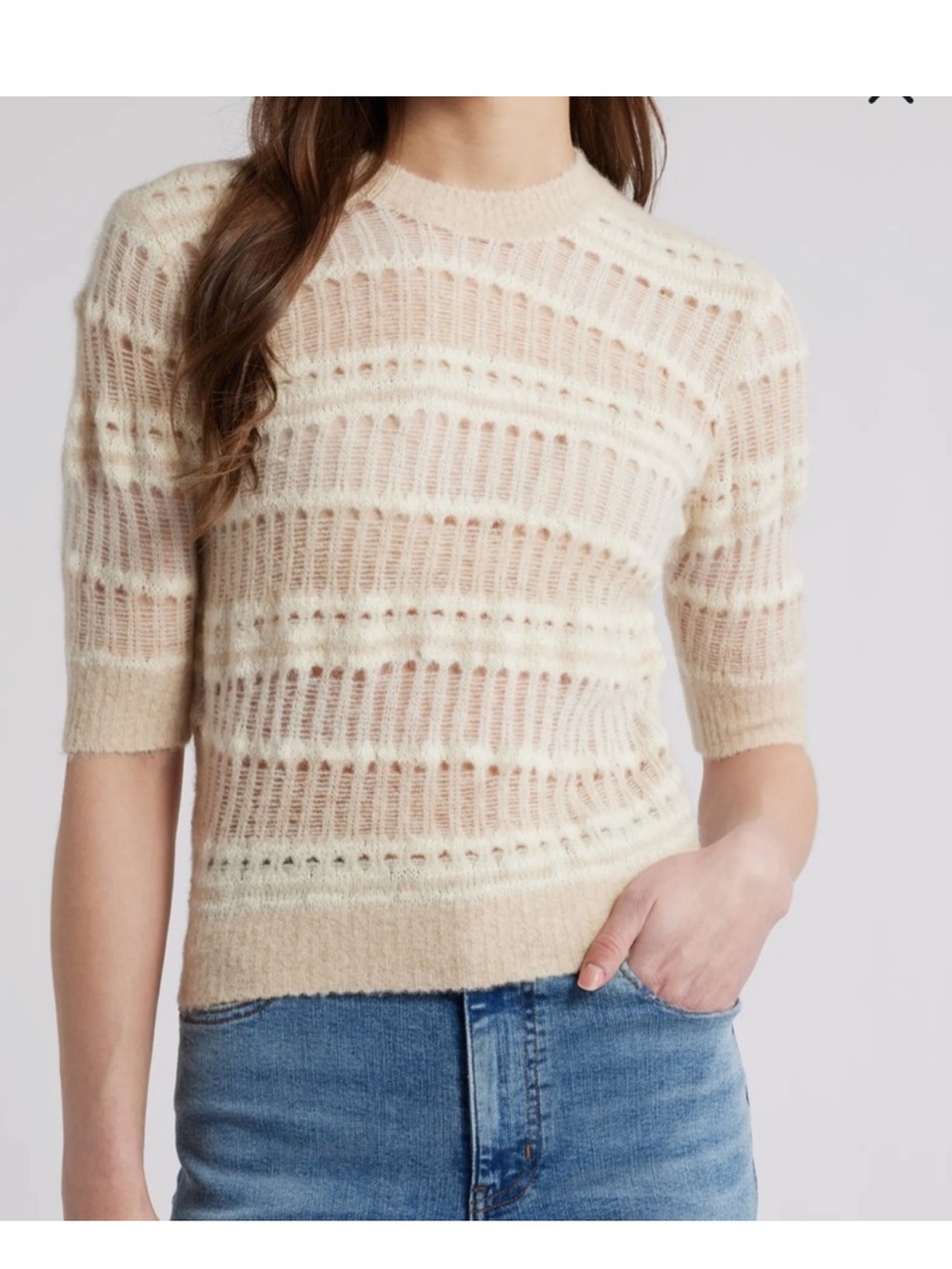 FRAME Cream Multi Knit Sweater